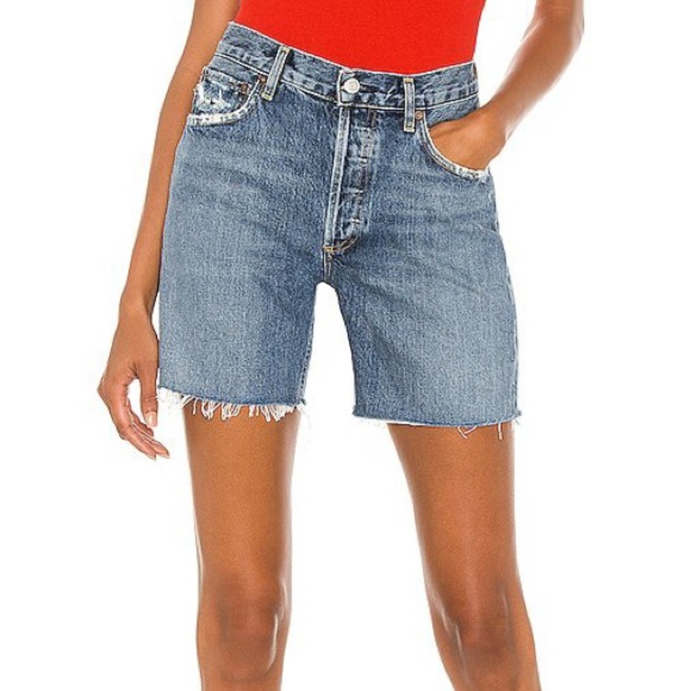 Agolde Rumi Mid Length Denim Shorts in Precision Wash! ๐ - Picture 2 of 3